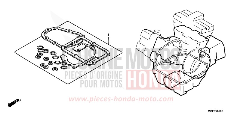 TROUSSE DE JOINT B de VFR1200F DCT CANDY PROMINENCE RED (R342) 2010